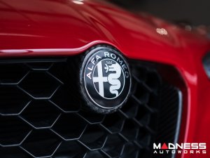 Alfa Romeo Emblems & Badges Kit - Black - "Alfa Romeo" + "Sportiva" Emblems + 2 AR Badges